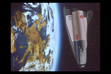 Artist's impression of Hermes before re-entry