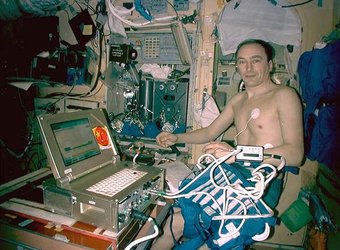 ESA astronaut Haignere aboard Mir
