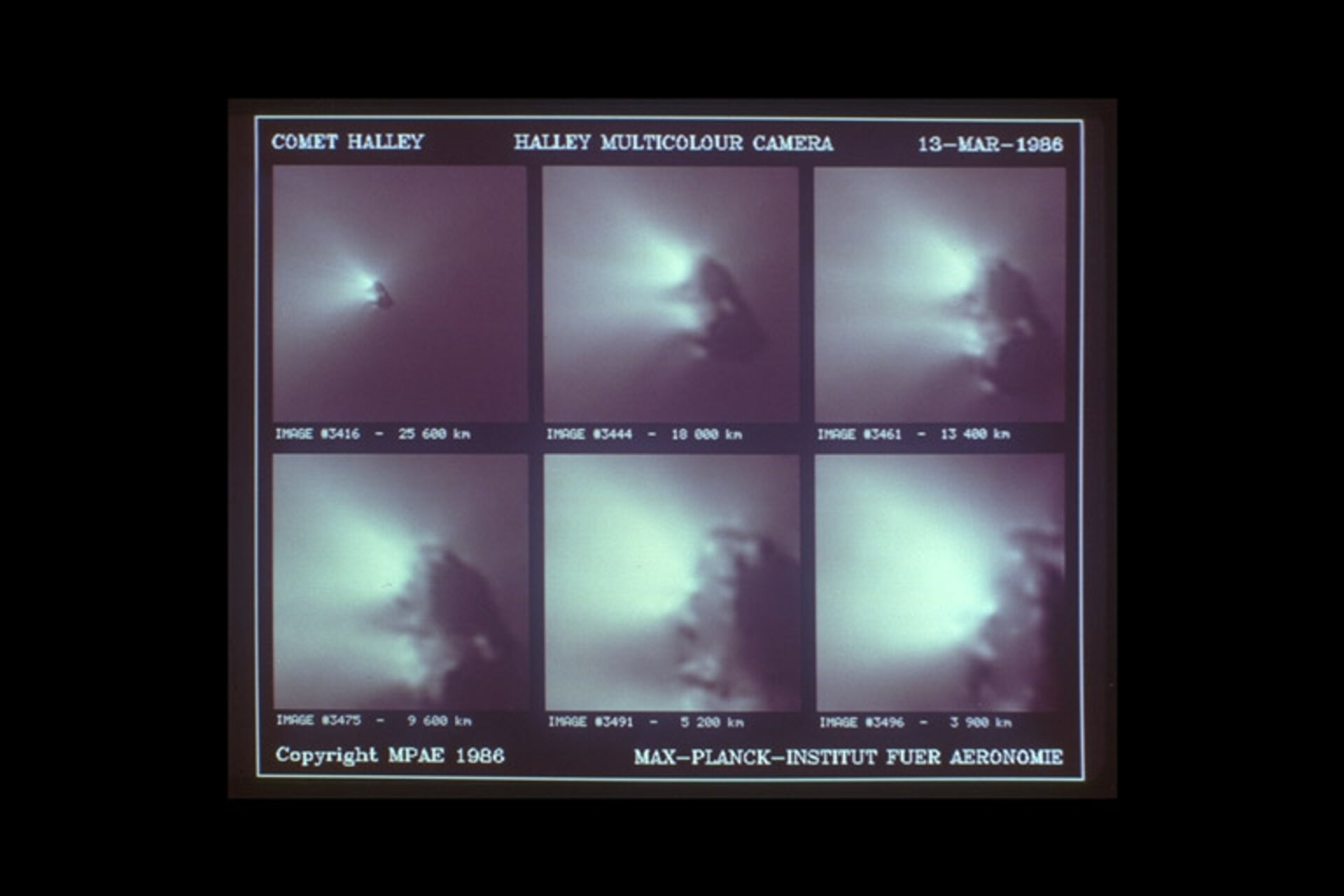 Giotto images of Comet Halley