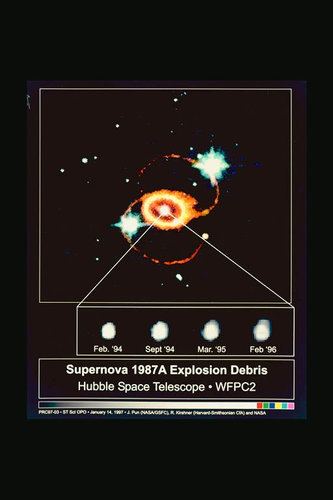 Hubble reveals structure of Supernova 1987A debris