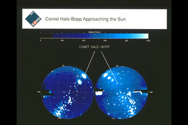 Soho images Comet Hale-Bopp approaching the Sun