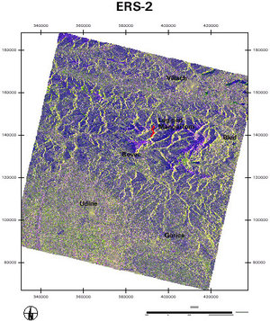 Landslide in Slovenia - Multitemporal ERS-2 satellite image set
