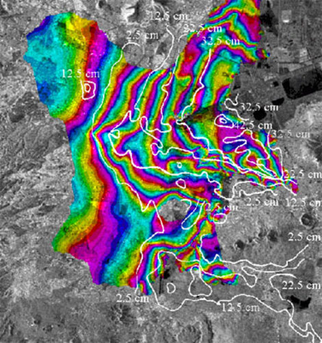 Mexico City: ERS SAR interferometric subsidence map
