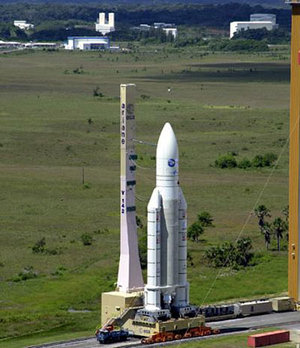 Ariane 5 on its mobile launch table