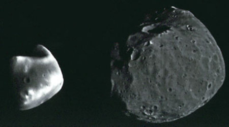 Mars' asteroid-sized satellites Deimos and Phobos