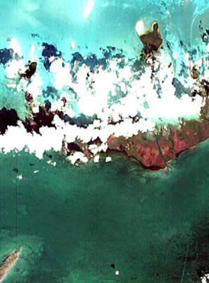 Image of the coast of Cuba taken by Proba