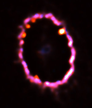 The glowing gas ring around Supernova 1987A