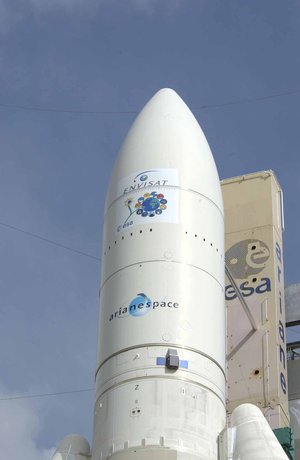 Ariane 5 with Envisat on the launch pad