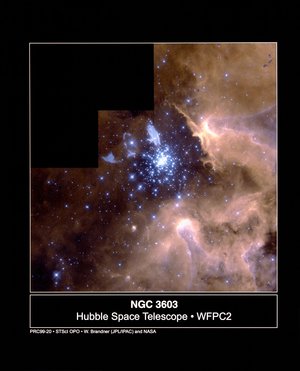 Hubble Snapshot Captures Life Cycle of Stars : Galaxies NGC 3603.