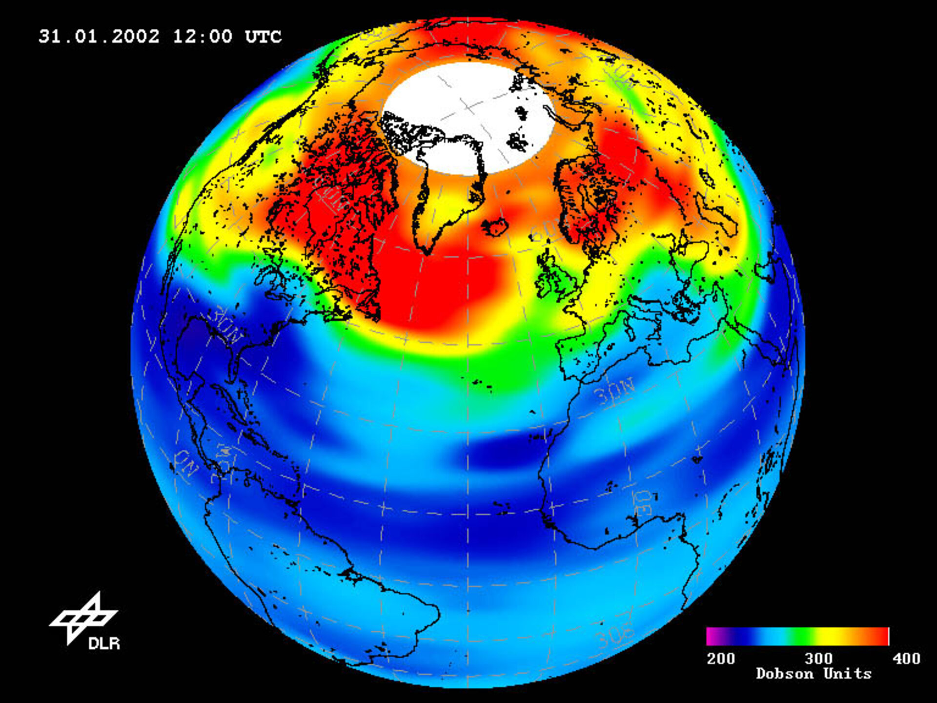 Low-ozone event over Northern Hemisphere on 31 January 2002