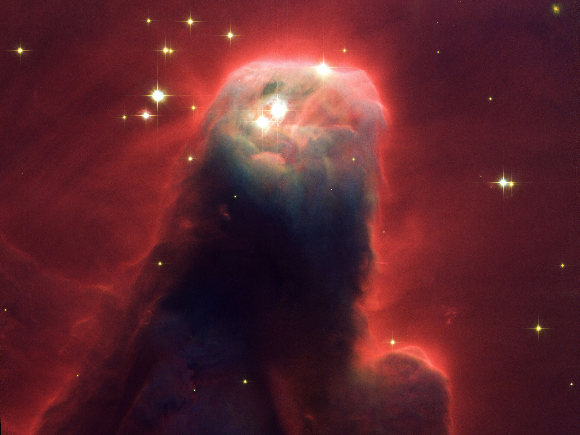 Hubble's newest camera images ghostly star-forming pillar of gas and dust