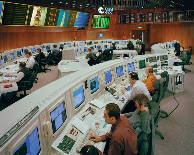 The Main Control Room at ESA's Space Operations Centre in Darmstadt