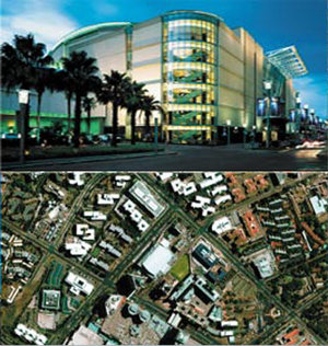 Street and space view of the Sandton Convention Centre - South Africa
