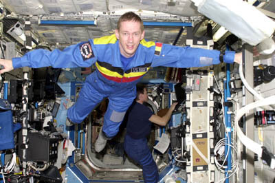 Frank De Winne on board the ISS