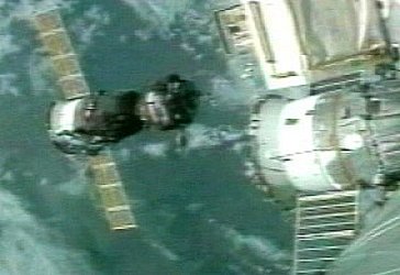Soyuz TMA-1 docking with ISS