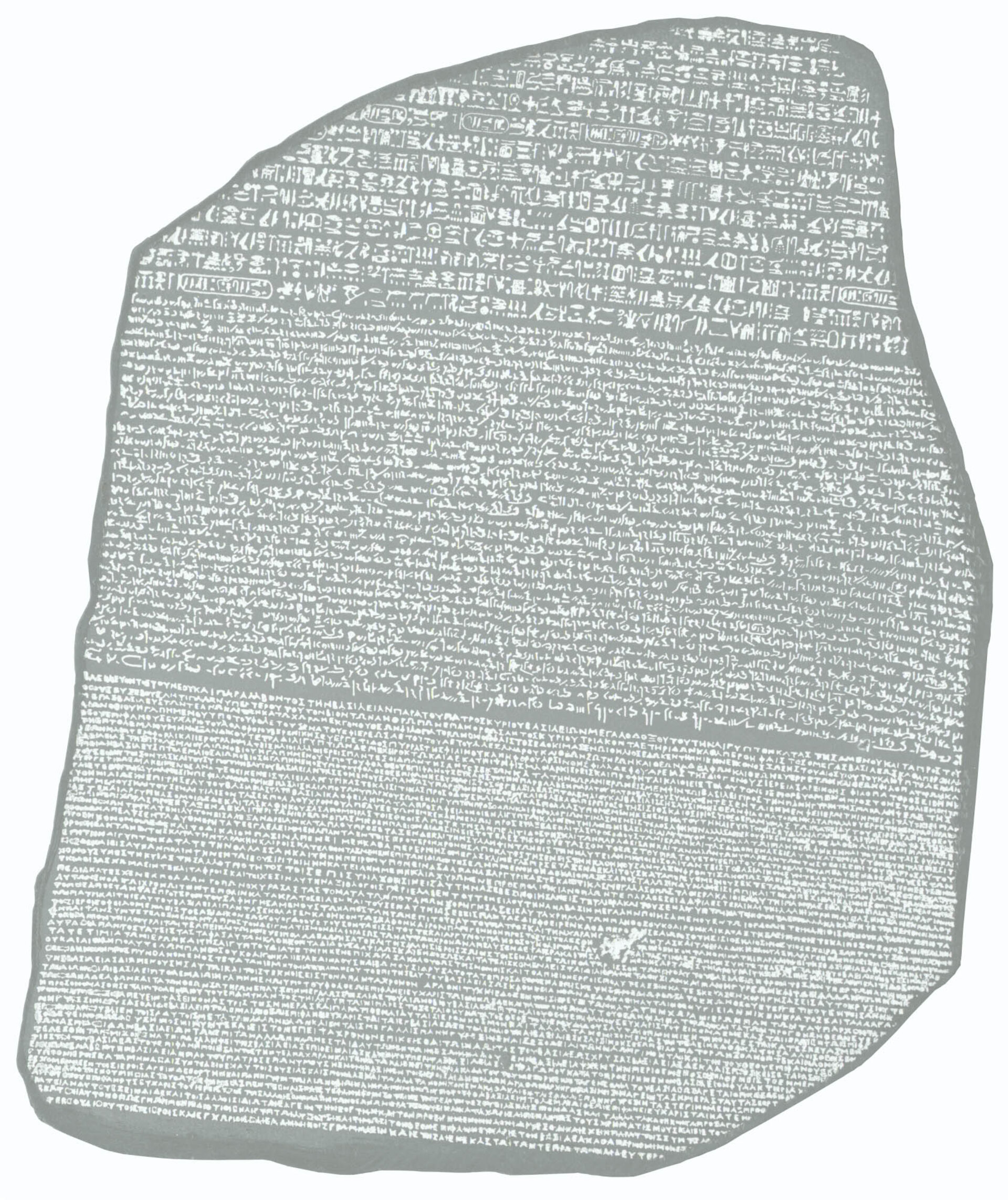 The Rosetta Stone, discovered in 1799