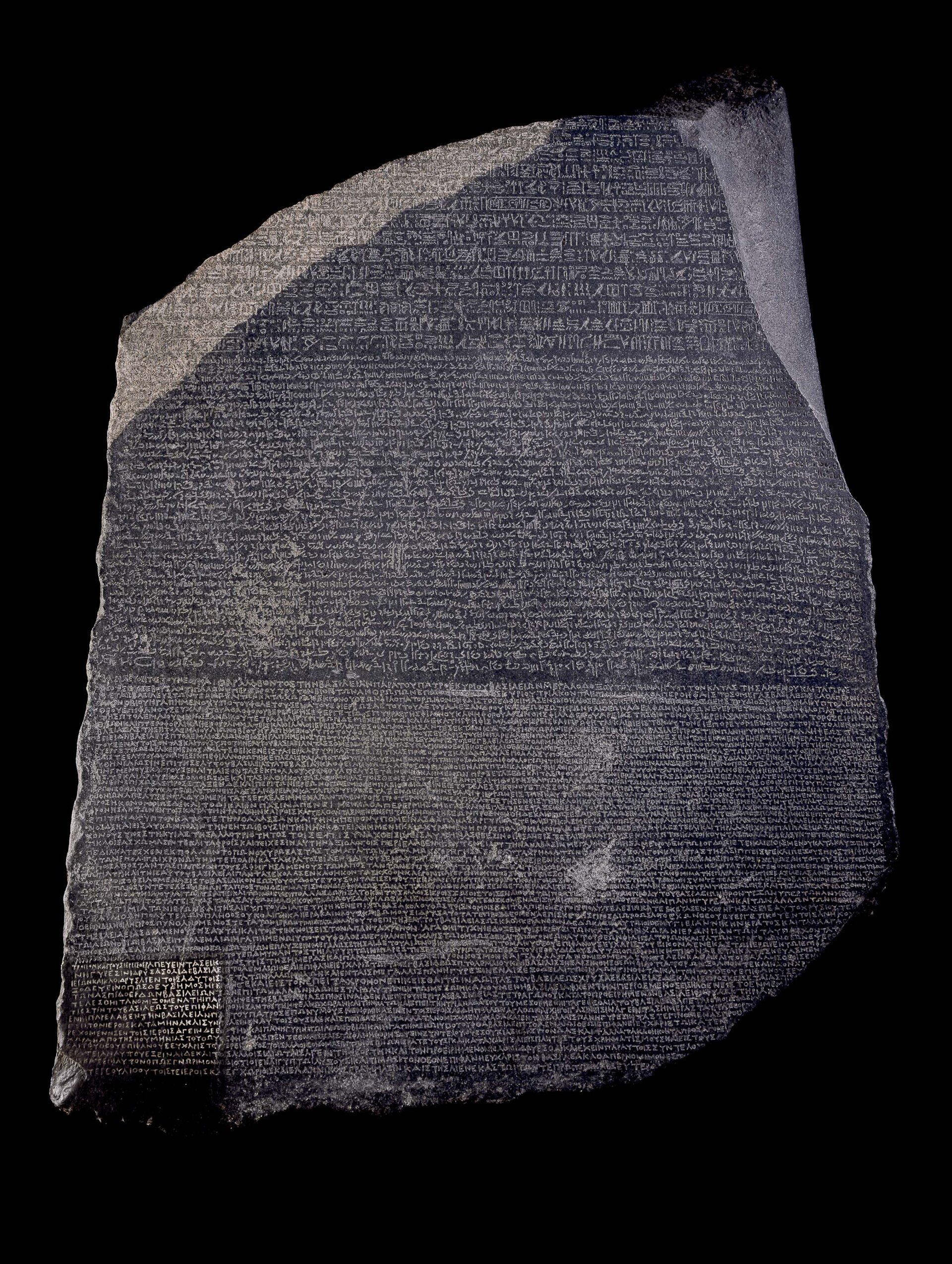 The Rosetta Stone, discovered in 1799