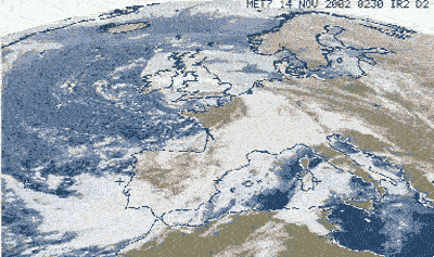 Animation of Meteosat-7 images 14 December 2002