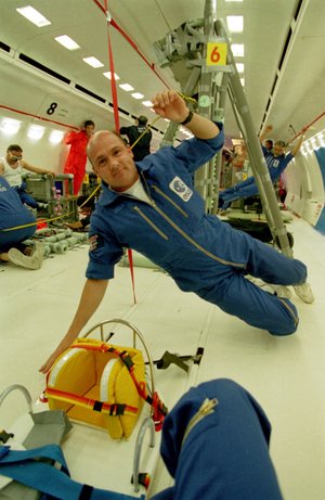 André Kuipers during one of ESA's Parabolic Flight Campaigns