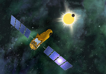 Grafik des COROT-Satelliten zur Suche ferner Planeten