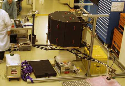 Lander with legs deployed, shown during tests