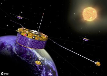 Cluster satellites study the effects of solar wind