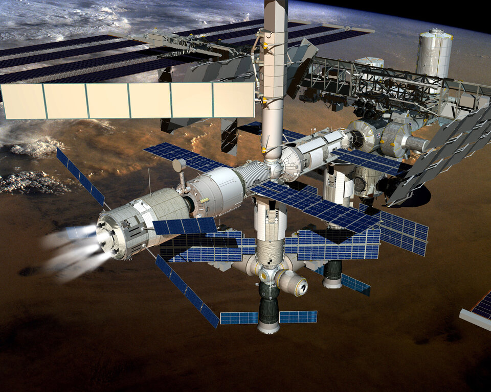 Verhogen van de baan van het ISS met behulp van een ATV