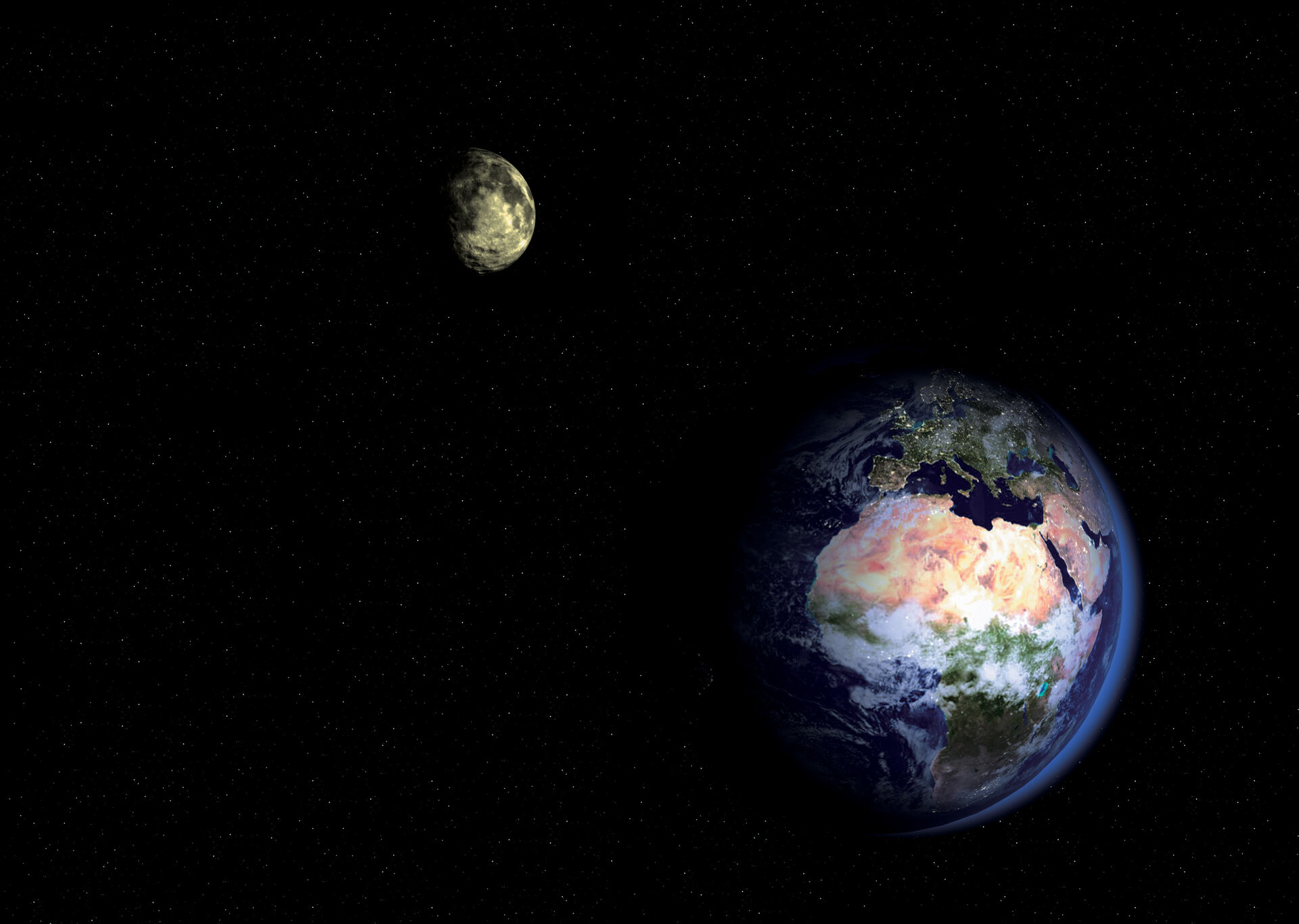 Binary system Earth-Moon