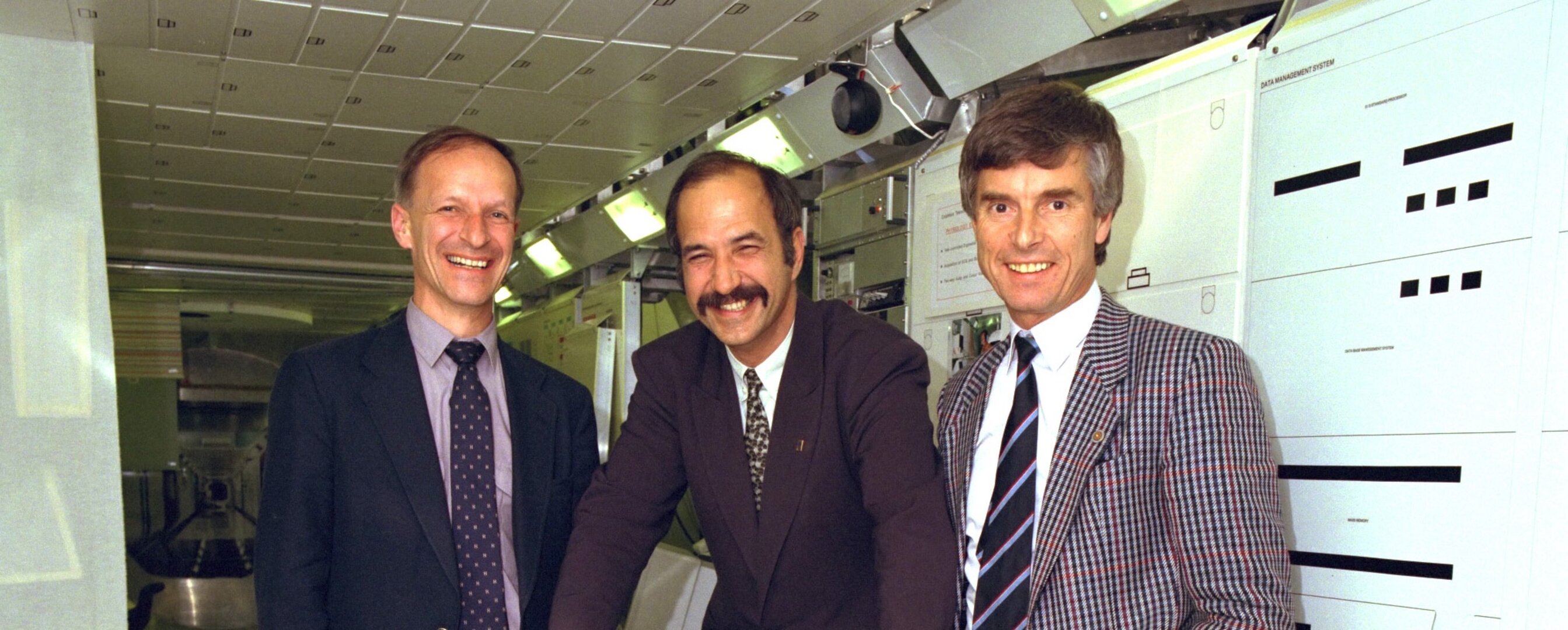 ESA's first astronauts (from left to right) Claude Nicollier, Wubbo Ockels and Ulf Merbold
