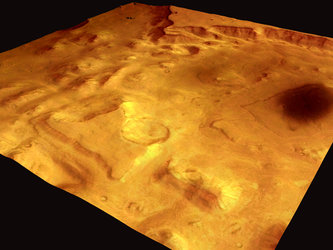 Valles Marineris perspective view, HRSC image 14 January