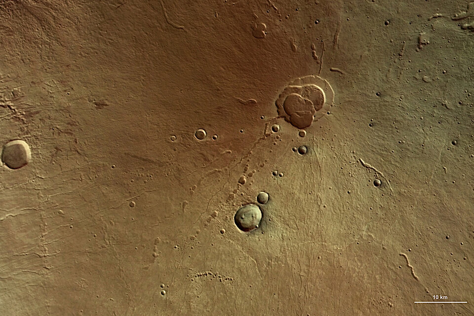 Colour image of the Hecates Tholus volcano