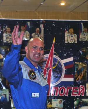 Dutch ESA André Kuipers during the pre-launch press conference