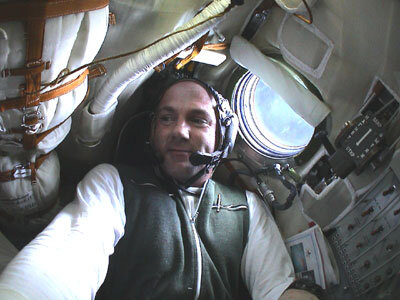 André in the Soyuz capsule in 2004