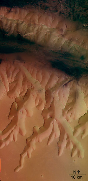 HRSC colour image of  Louros Valles