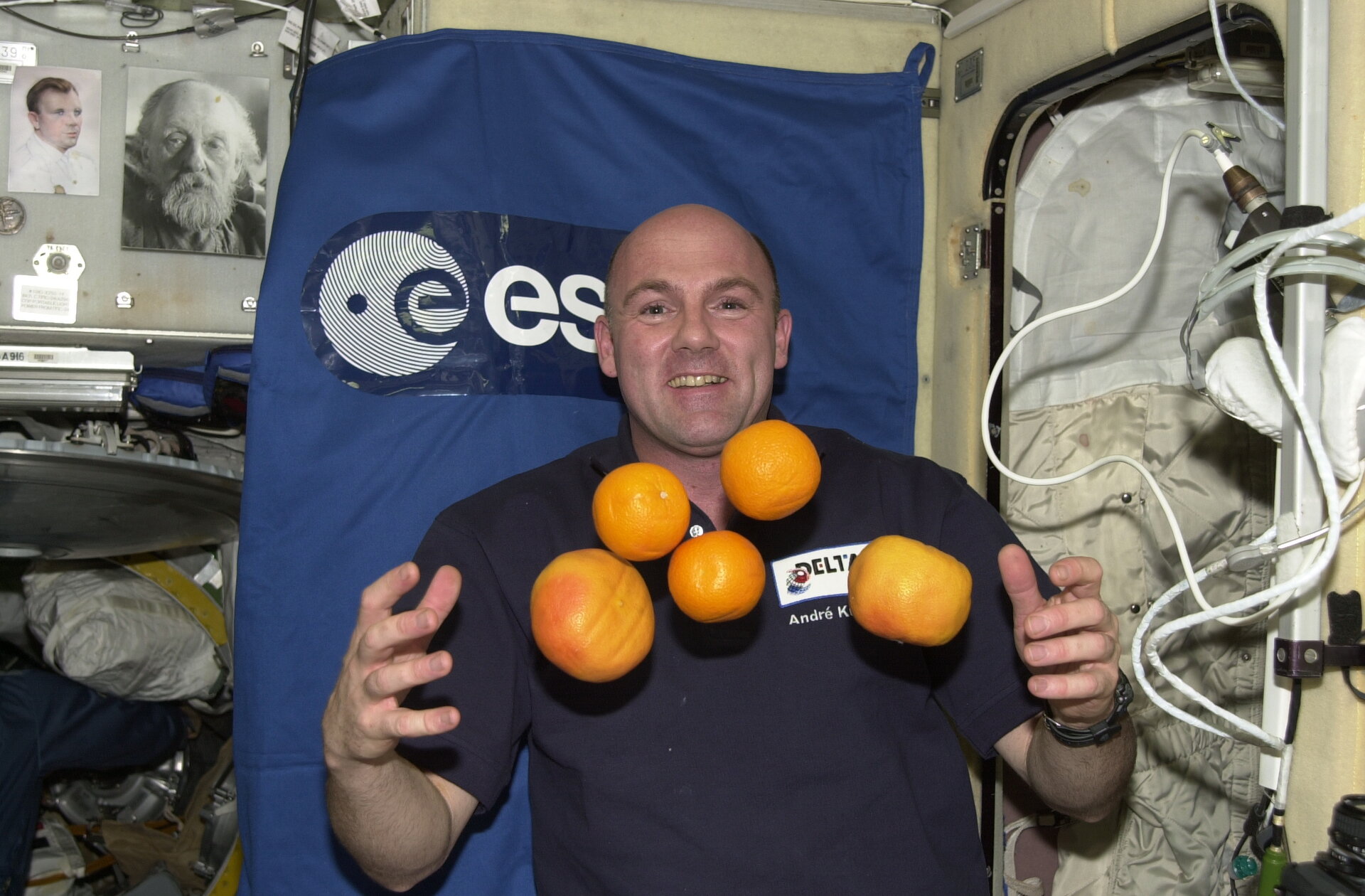 André Kuipers during the DELTA Mission to ISS in April 2004