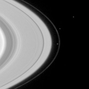 Saturn's moons Pandora, Prometheus and Epimetheus