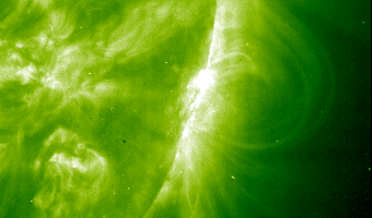 The huge flare produced on 4 November 2003