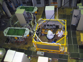 Russian Equipment Control System (in the yellow frame) at the RSC-Energia plant in Korolyov near Moscow
