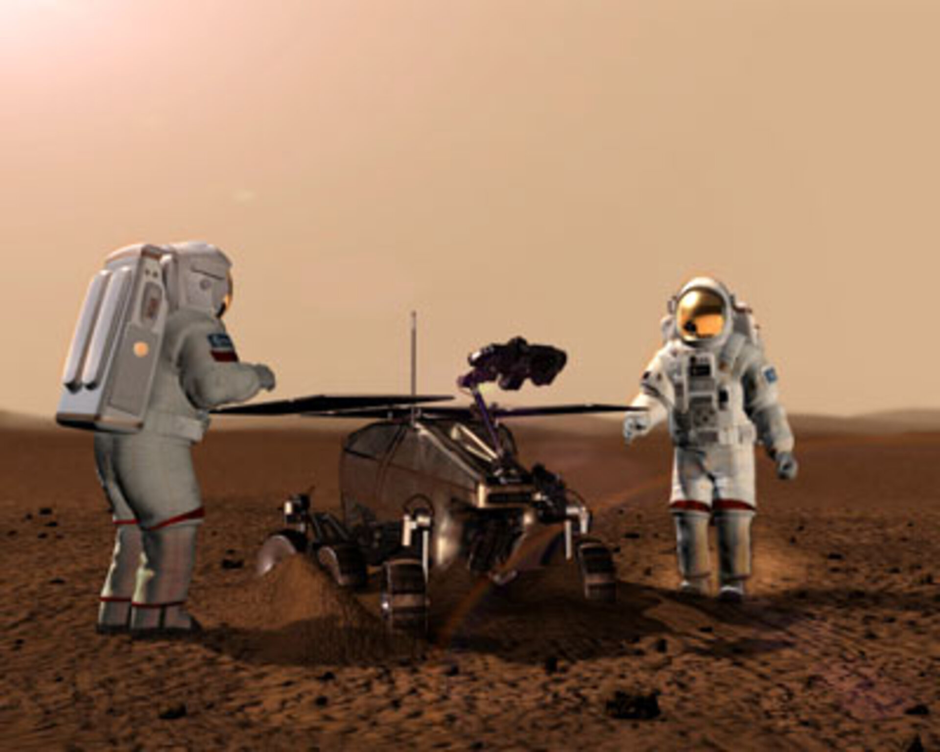 Artist's impression of humans on Mars