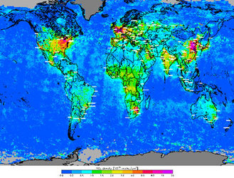 Air pollution measured by SCIAMACHY