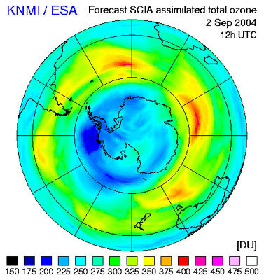 Ozone hole, as seen with Envisat