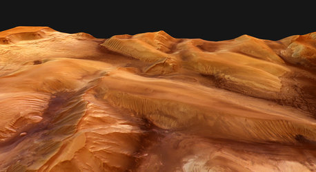 Perspective view of Ophir Chasma, looking west to east