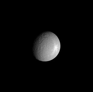 Impact crater on Saturn's moon Rhea