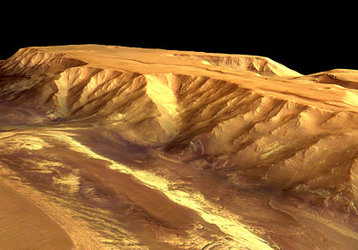 Perspective view of Candor Chasma, looking north-west
