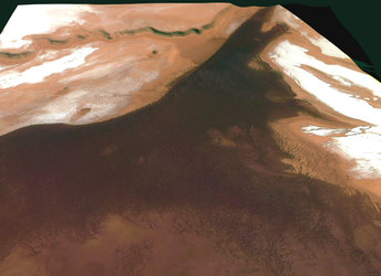 Fields of volcanic cones at Martian north pole