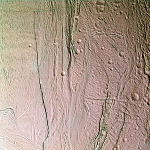 Icy surface of Enceladus