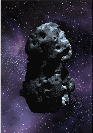 Artist’s impression of comet 9P/Tempel 1.