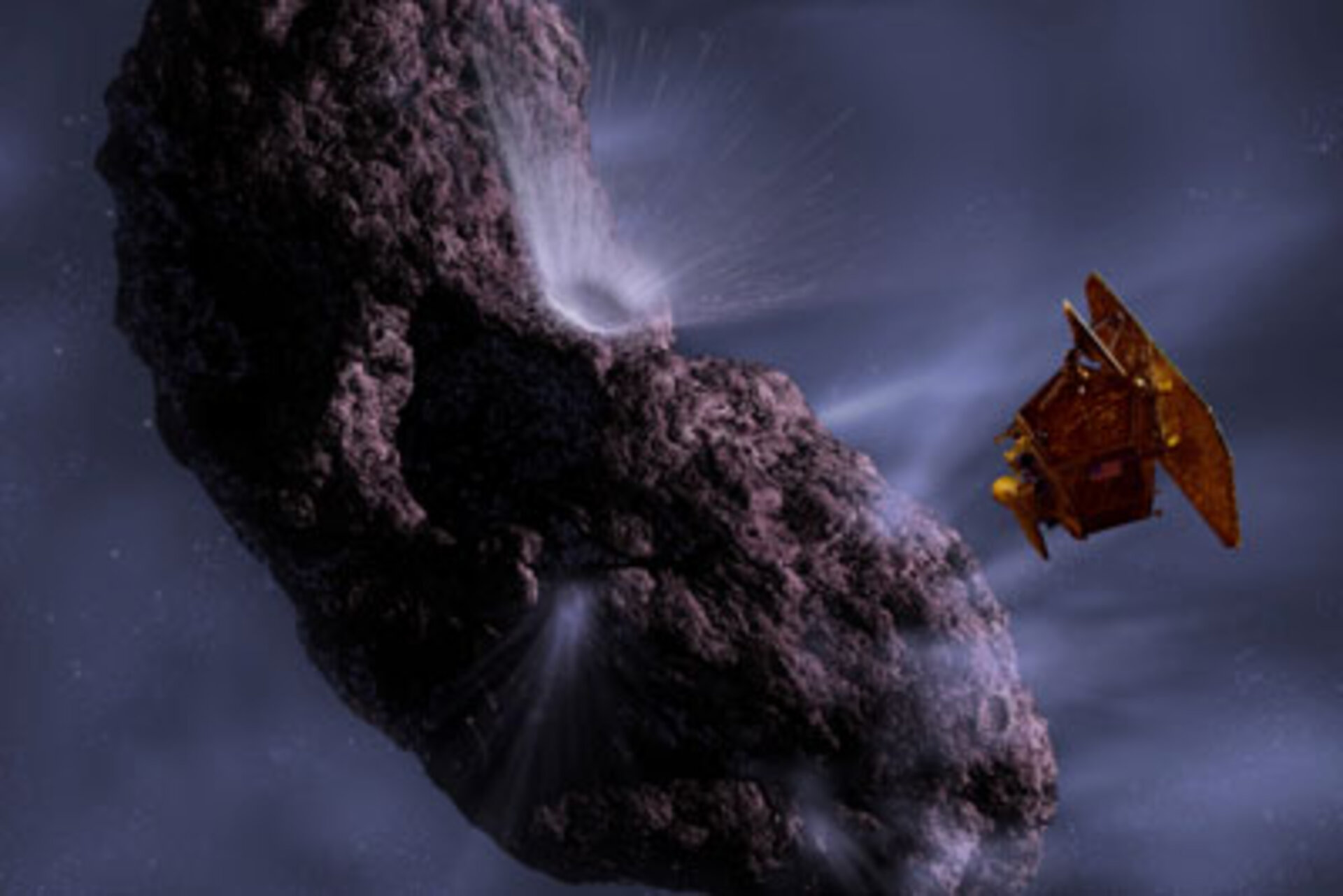 Artist's impression of the Deep Impact collision
