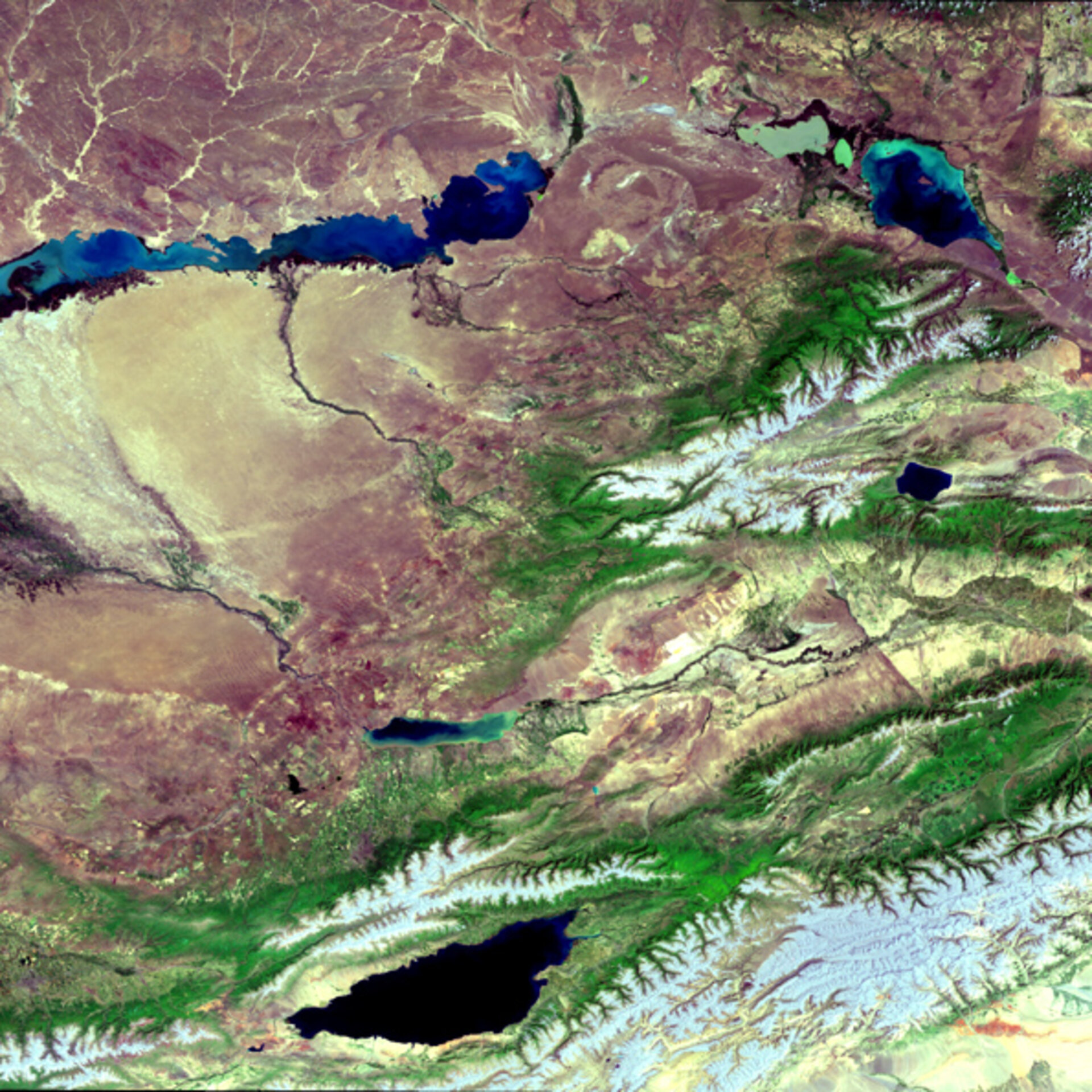 Envisat image of Kazakhstan and Kyrgyzstan
