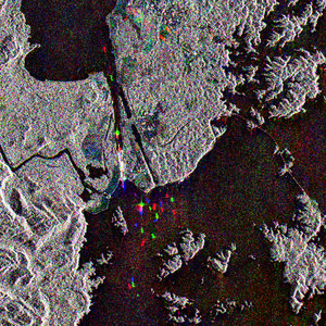 Envisat radar image of the Panama Canal